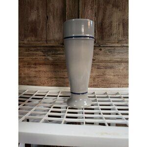 GERZ Stein Mug Pilsner Pottery Glazed Gray W/ Blue .5L Germany Heavy Tall Marked